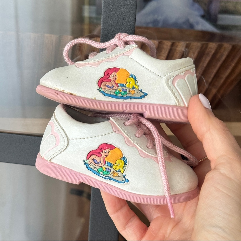 Vintage 90s Disney The Little Mermaid shoes Oxford sneakers Embossed ariel baby - Picture 14 of 14